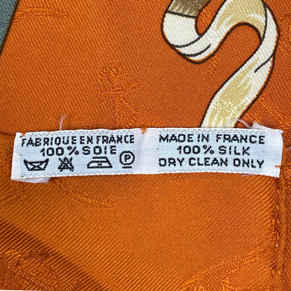 Hermes Carre 90 le Geographe Geographer Scarf Silk Orange — view 2