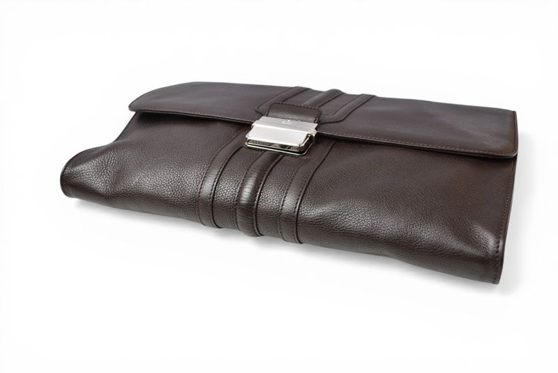 Gucci Clutch Compatible Vintage Leather Dark Brown Business — view 3