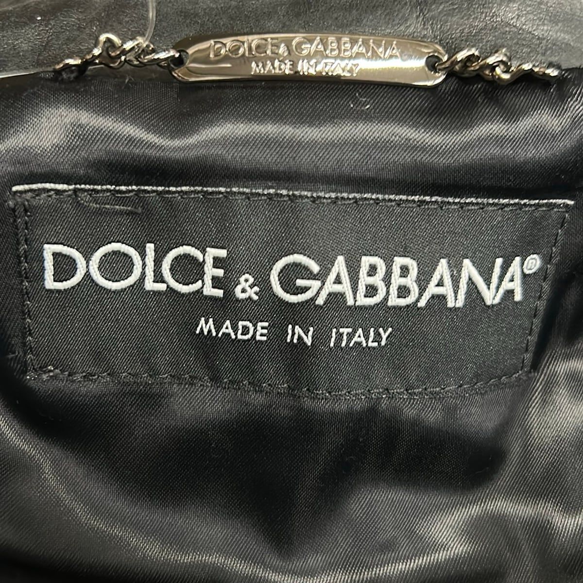 Dolce & Gabbana Riders Jacket 48 M Black Leather Spring Autumn Zip Up — view 3