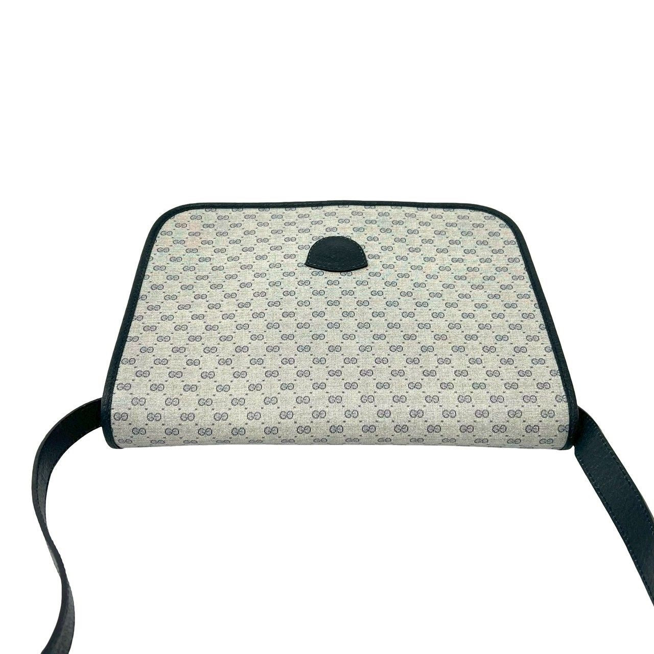 Gucci Vintage Micro GG Logo Leather Shoulder Bag Pochette Navy — view 4