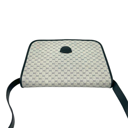 Gucci Vintage Micro GG Logo Leather Shoulder Bag Pochette Navy — view 4