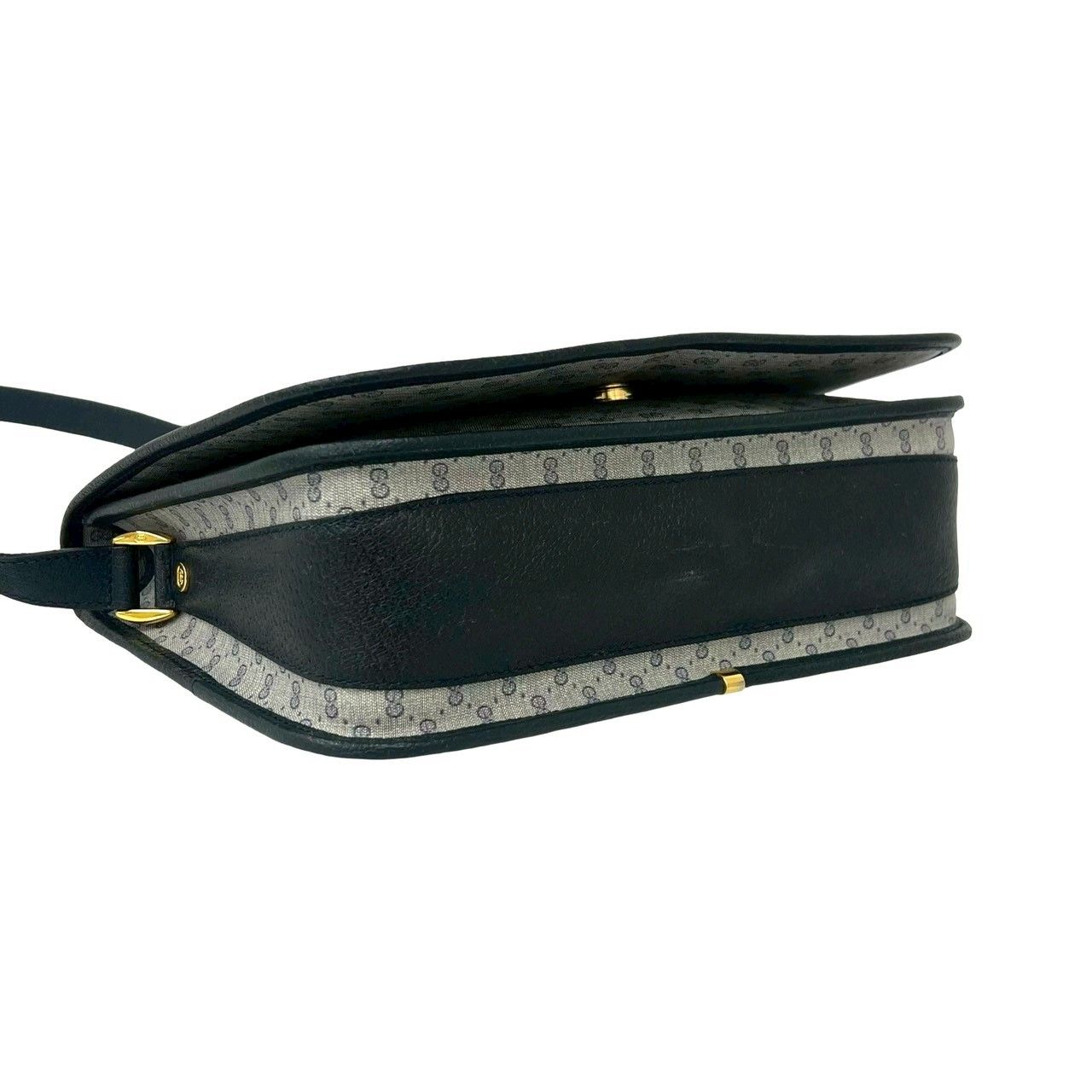 Gucci Vintage Micro GG Logo Leather Shoulder Bag Pochette Navy — view 7