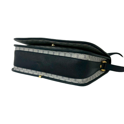 Gucci Vintage Micro GG Logo Leather Shoulder Bag Pochette Navy — view 8