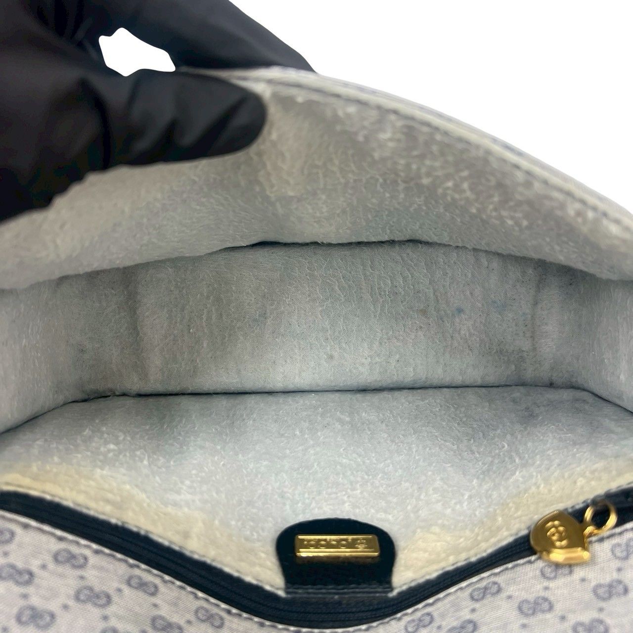 Gucci Vintage Micro GG Logo Leather Shoulder Bag Pochette Navy — view 9