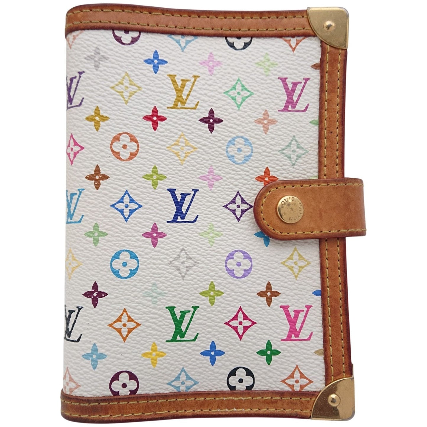 Louis Vuitton Agenda PM Monogram Multicolor Notebook Cover System White Blanc