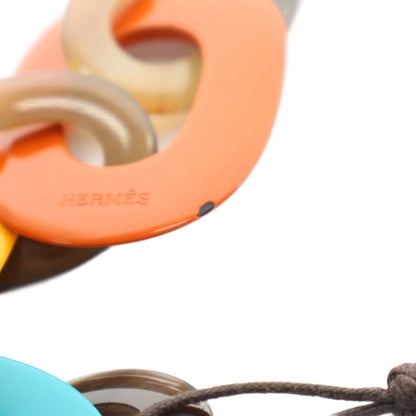 Hermes Karamba Necklace Pendant Buffalo Horn Lacquer Wood Blue Yellow Orange YT — view 9