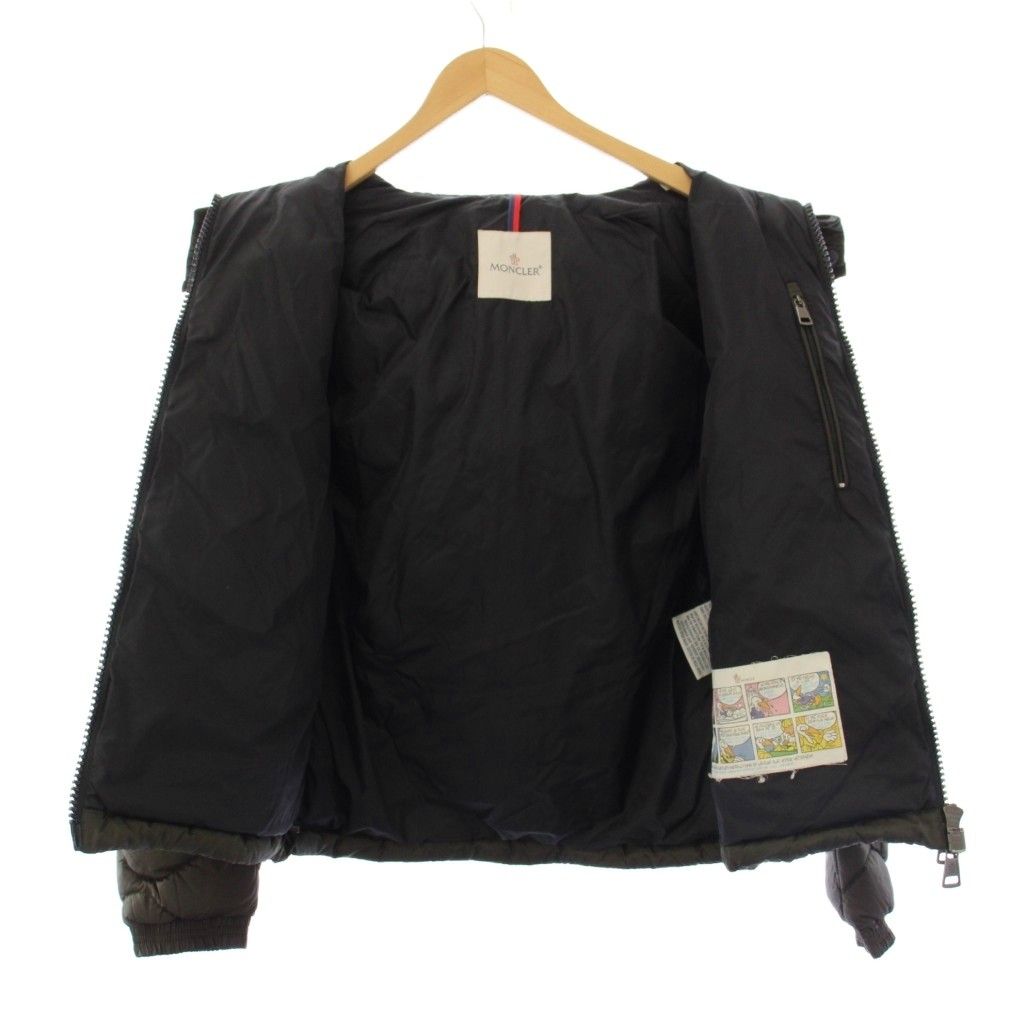Moncler Morandieres Down Jacket Quilted Hoodie 1 Khaki — view 6