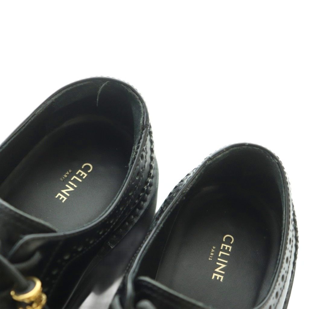 Celine Blog Triomphe Tassel Platform Shoes 36.5 Black — view 4
