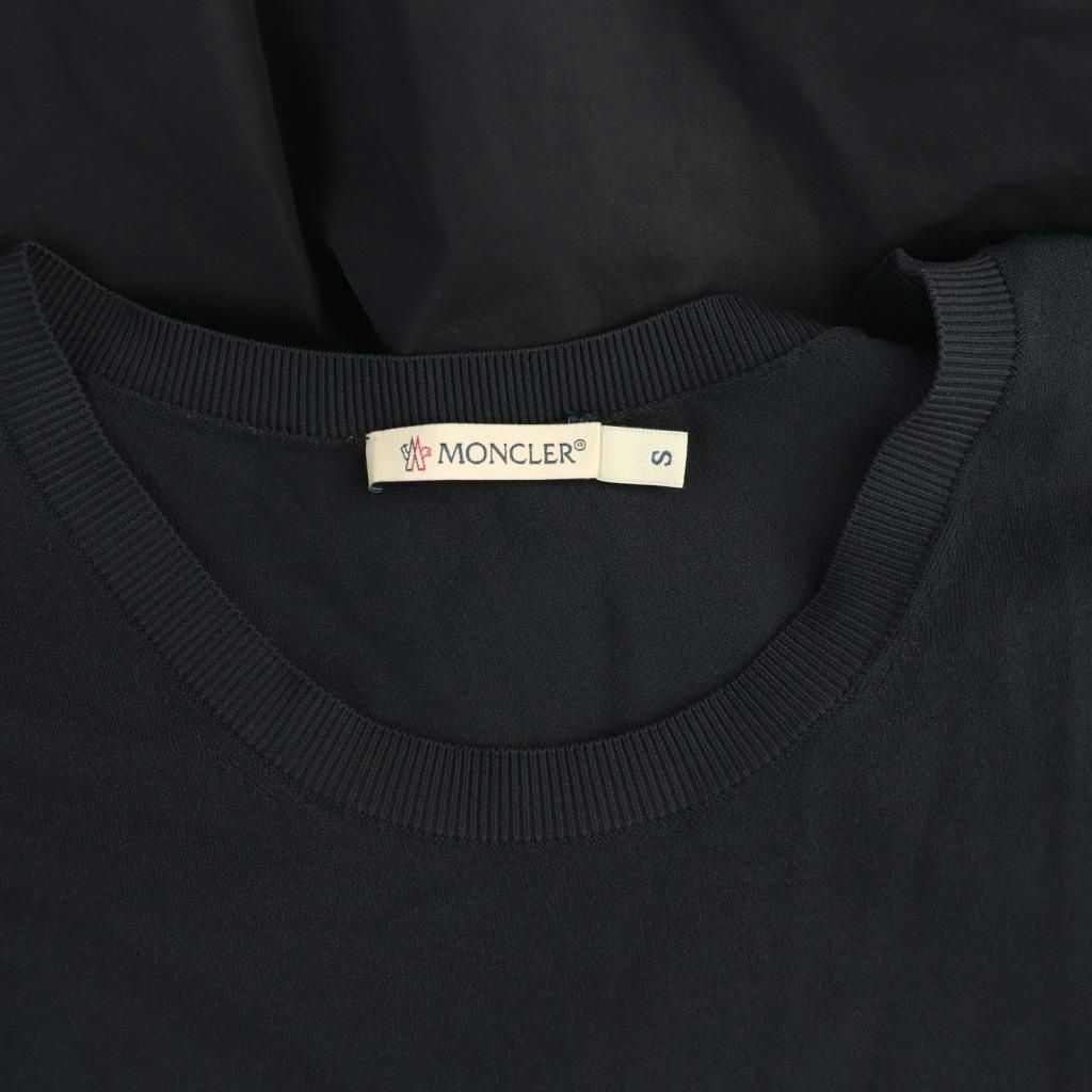 Moncler Abito Dress Contrast Logo Lace S Navy CX — view 6