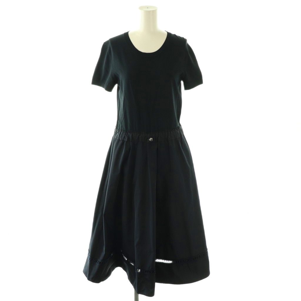 Moncler Abito Dress Contrast Logo Lace S Navy CX