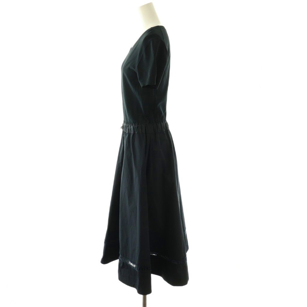 Moncler Abito Dress Contrast Logo Lace S Navy CX — view 3