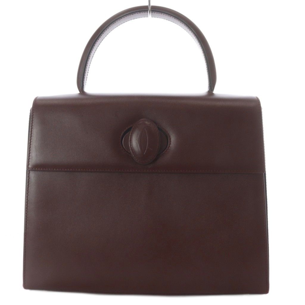 Cartier Must Line Square Bag Handbag One Handle Leather Bordeaux