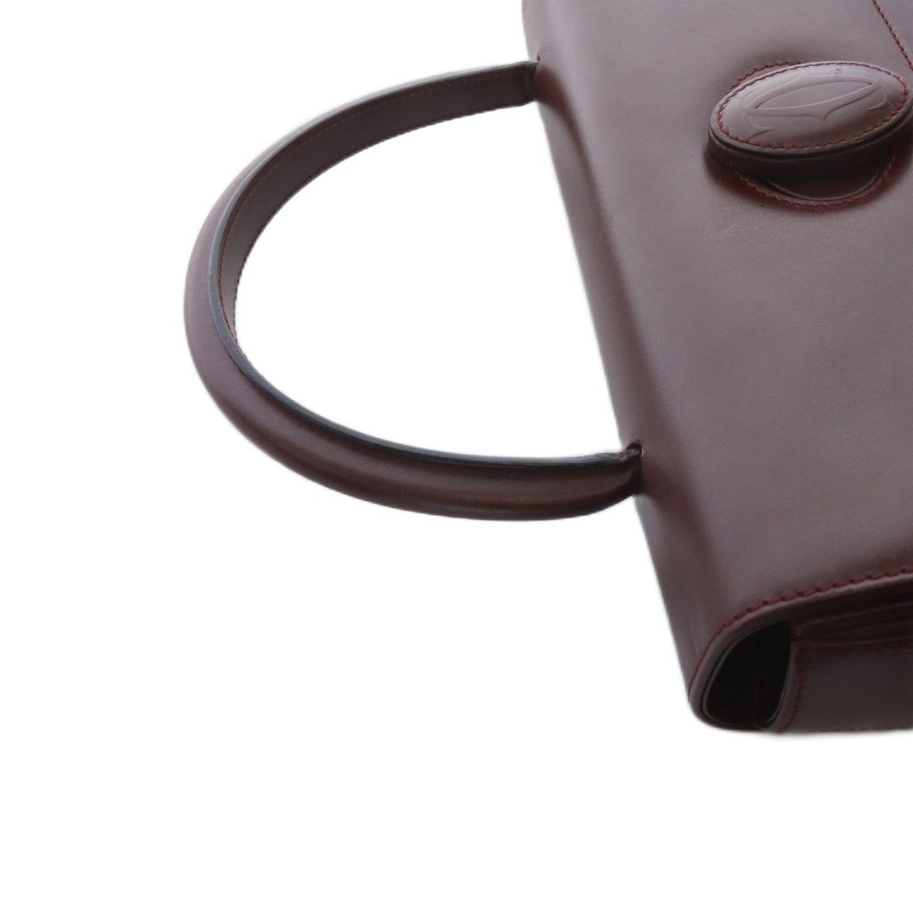 Cartier Must Line Square Bag Handbag One Handle Leather Bordeaux — view 7