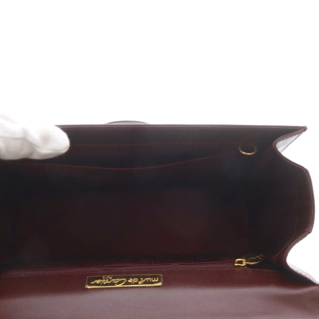 Cartier Must Line Square Bag Handbag One Handle Leather Bordeaux — view 4