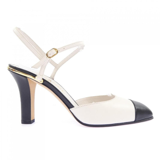 Chanel Shoes Heels White Black
