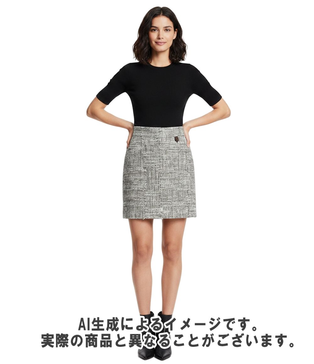 Louis Vuitton Mini Skirt Tweed Logo Zipper Charm Mr2 36 — view 5