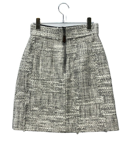 Louis Vuitton Mini Skirt Tweed Logo Zipper Charm Mr2 36 — view 2