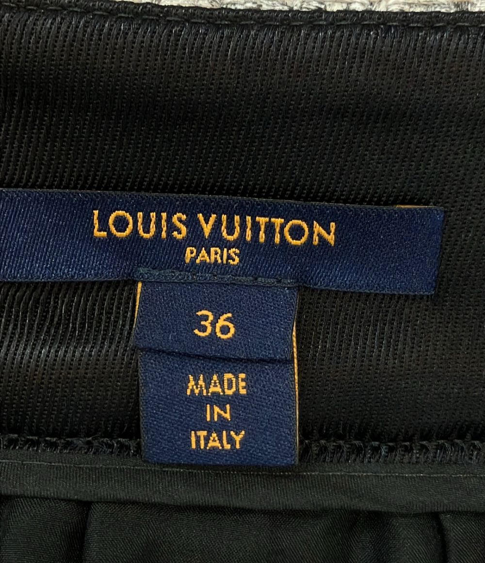 Louis Vuitton Mini Skirt Tweed Logo Zipper Charm Mr2 36 — view 3
