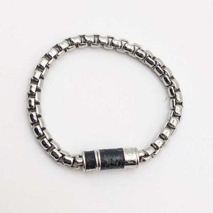 Louis Vuitton Monogram Eclipse Chain Bracelet Silver