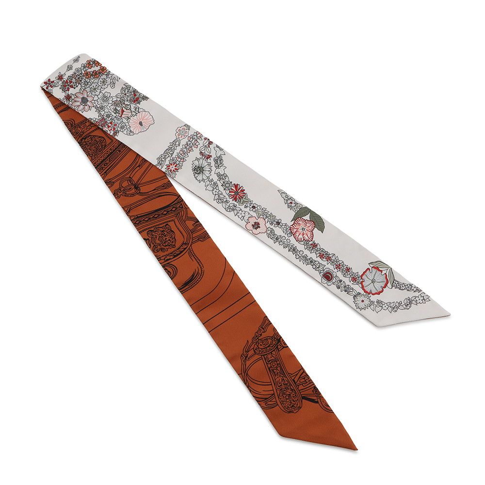 Hermes Twilly Brides de Gala en Fleurs & Eyeliner Silk Scarf — view 3