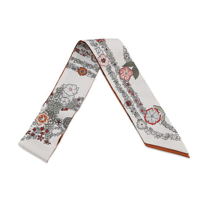 Hermes Twilly Brides de Gala en Fleurs & Eyeliner Silk Scarf