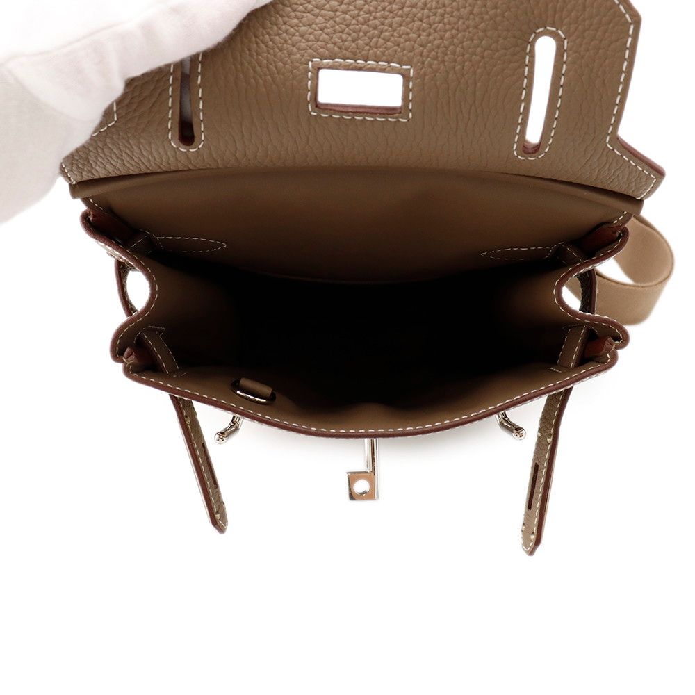 Hermes Belt Bag Kelly Hac a Dos PM Etoupe Silver Togo — view 5
