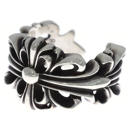 Chrome Hearts Dbl Flrl Crs Double Floral Cross Ring Silver
