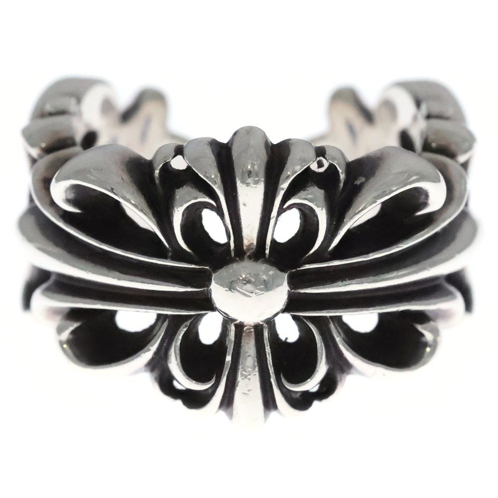 Chrome Hearts Dbl Flrl Crs Double Floral Cross Ring Silver — view 4