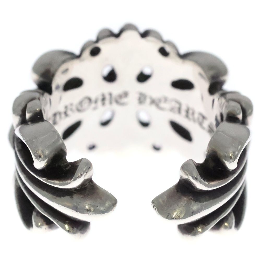 Chrome Hearts Dbl Flrl Crs Double Floral Cross Ring Silver — view 2
