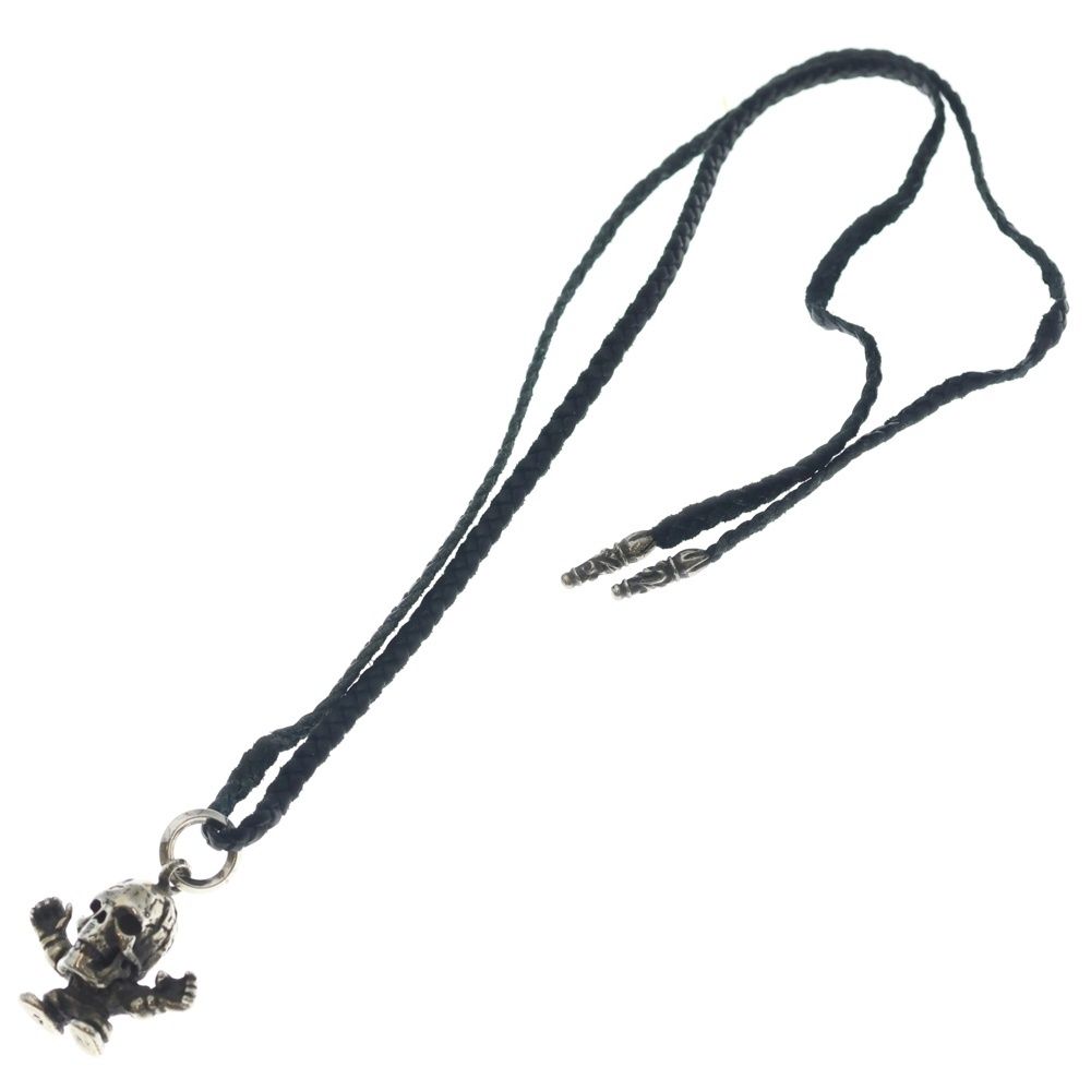 Chrome Hearts Leather Braid Foti Harris Teeter Scroll Blade Necklace Silver — view 2
