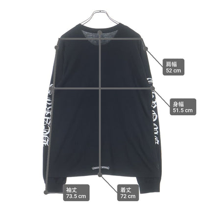 Chrome Hearts Neck Logo LS Tee Print Arm Crew Long Sleeve T-Shirt T Black — view 9