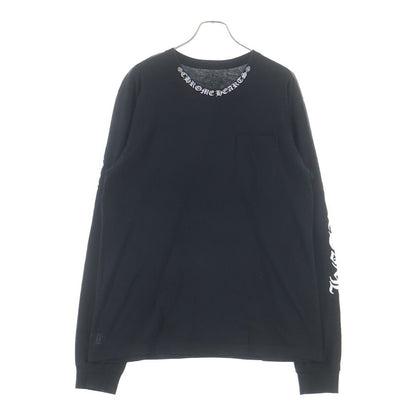 Chrome Hearts Neck Logo LS Tee Print Arm Crew Long Sleeve T-Shirt T Black