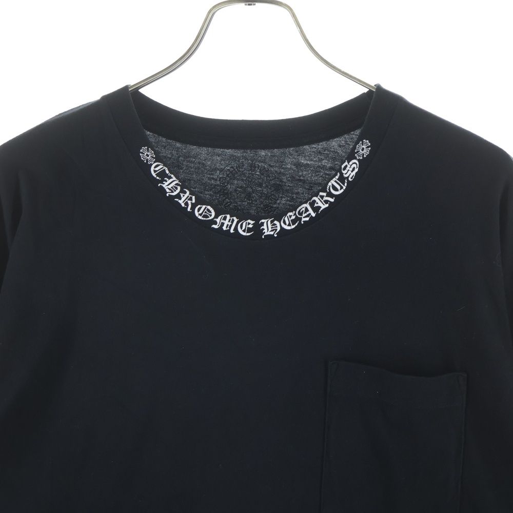 Chrome Hearts Neck Logo LS Tee Print Arm Crew Long Sleeve T-Shirt T Black — view 3