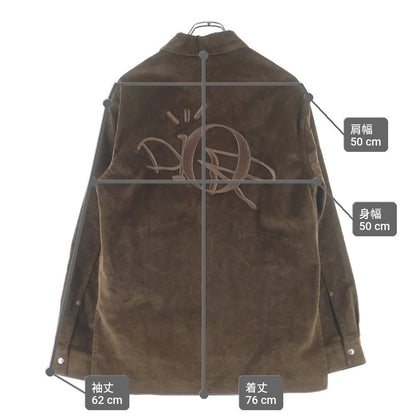 Dior Cactusjack Embroidered Velvet Oversize Long Sleeve Shirt Brown — view 9