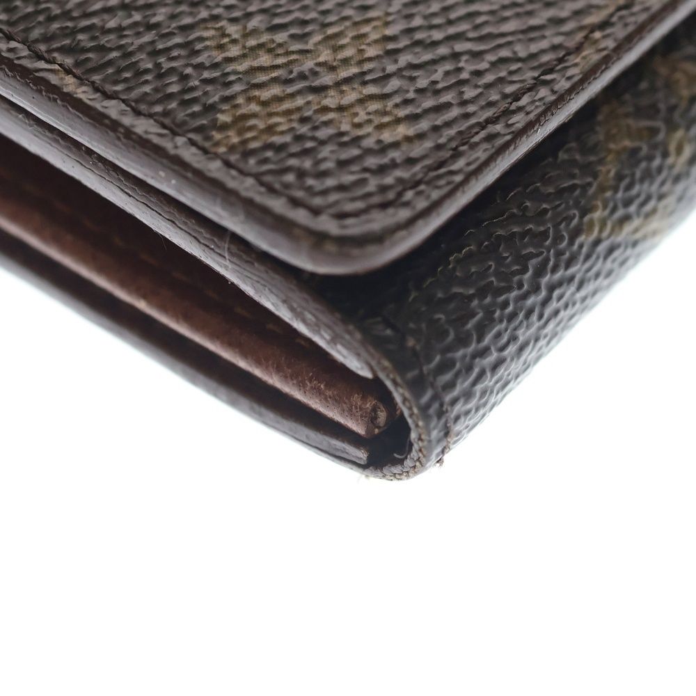 Louis Vuitton Porte Monet Billets Tresor Compact Wallet Bifold Brown — view 5