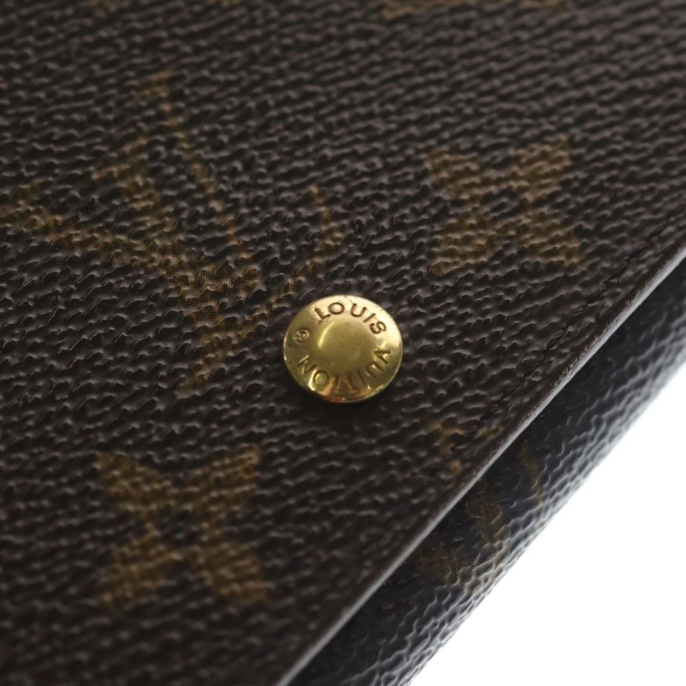 Louis Vuitton Porte Monet Billets Tresor Compact Wallet Bifold Brown — view 4