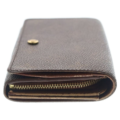 Louis Vuitton Porte Monet Billets Tresor Compact Wallet Bifold Brown — view 3