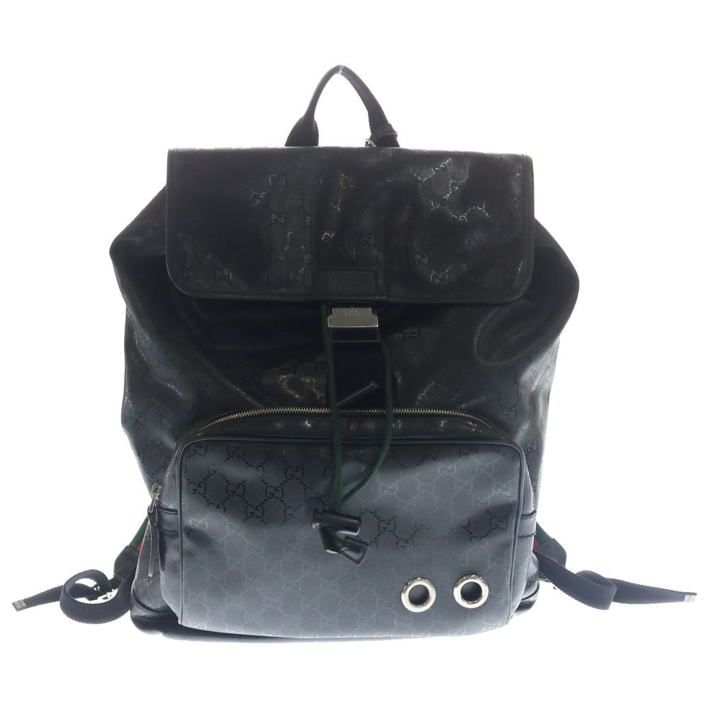 Gucci GG Supreme Allover Pattern Backpack Black
