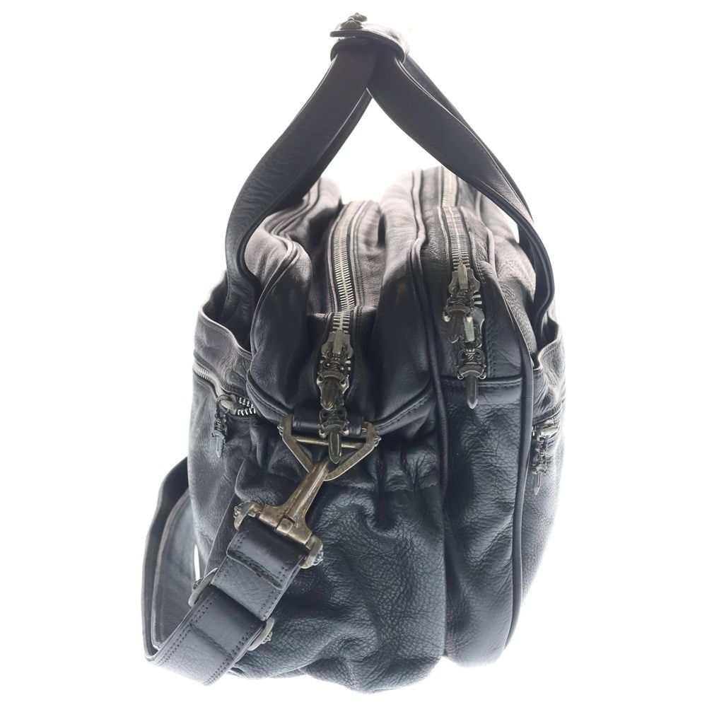 Chrome Hearts Diaper Bag Leather Shoulder 2-Way Handbag Black — view 3