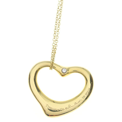 Tiffany & Co Open Heart Necklace Pendant Chain Gold — view 3