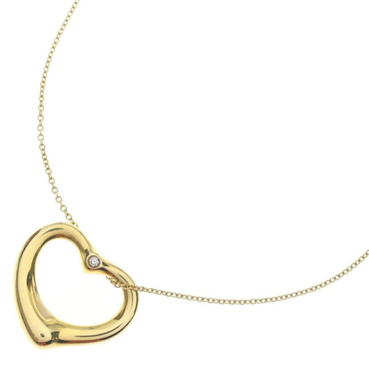 Tiffany & Co Open Heart Necklace Pendant Chain Gold