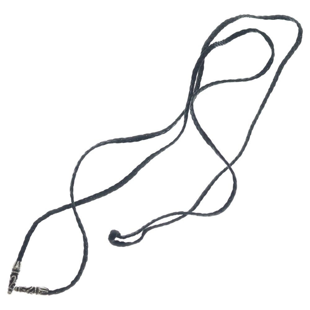 Chrome Hearts Leather Braid Scroll Necklace Black Silver — view 2