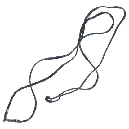 Chrome Hearts Leather Braid Scroll Necklace Black Silver — view 2