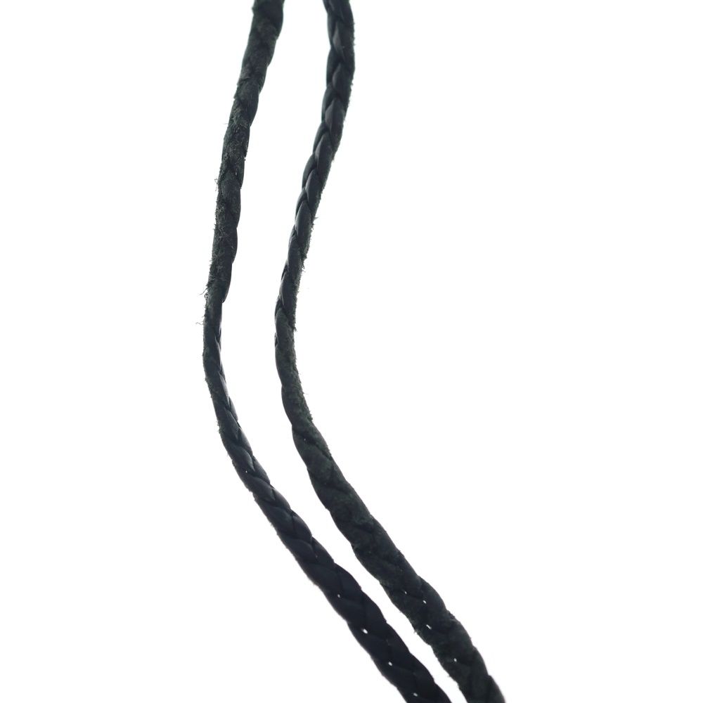 Chrome Hearts Leather Braid Scroll Necklace Black Silver — view 5