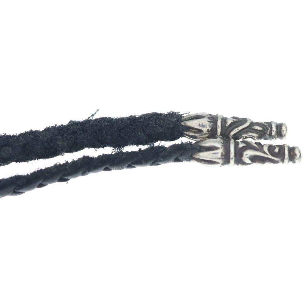 Chrome Hearts Leather Braid Scroll Necklace Black Silver — view 5