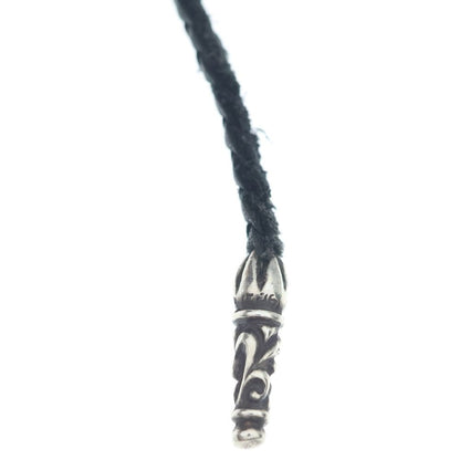 Chrome Hearts Leather Braid Scroll Necklace Black Silver — view 4