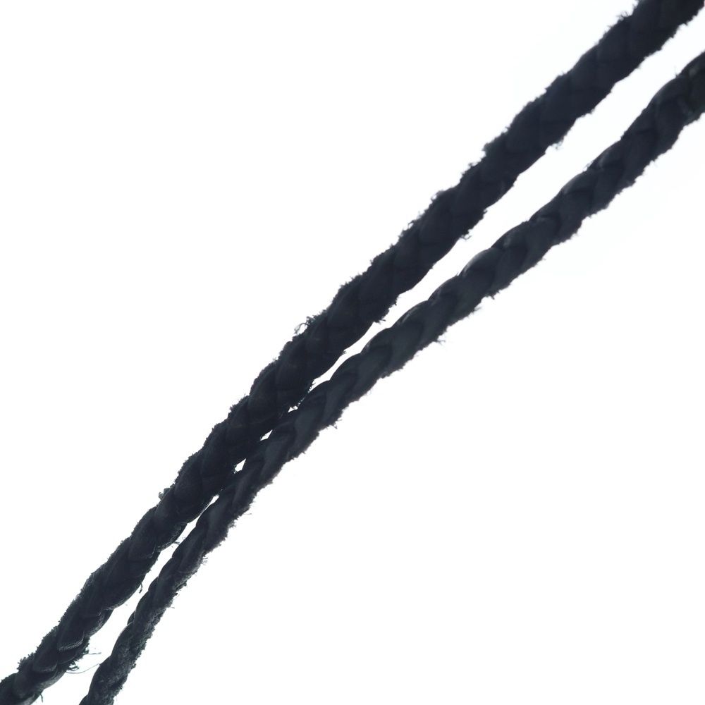 Chrome Hearts Leather Braid Scroll Necklace Black Silver — view 6