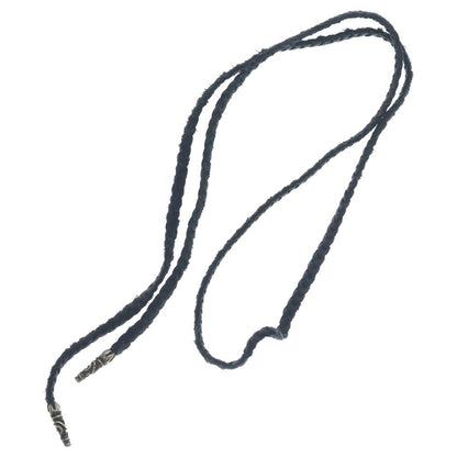 Chrome Hearts Leather Braid Scroll Necklace Black Silver — view 2
