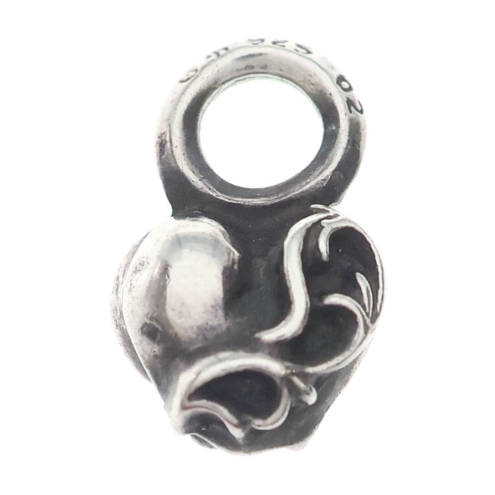 Chrome Hearts B Stack Heart Charm Silver Necklace Top — view 2