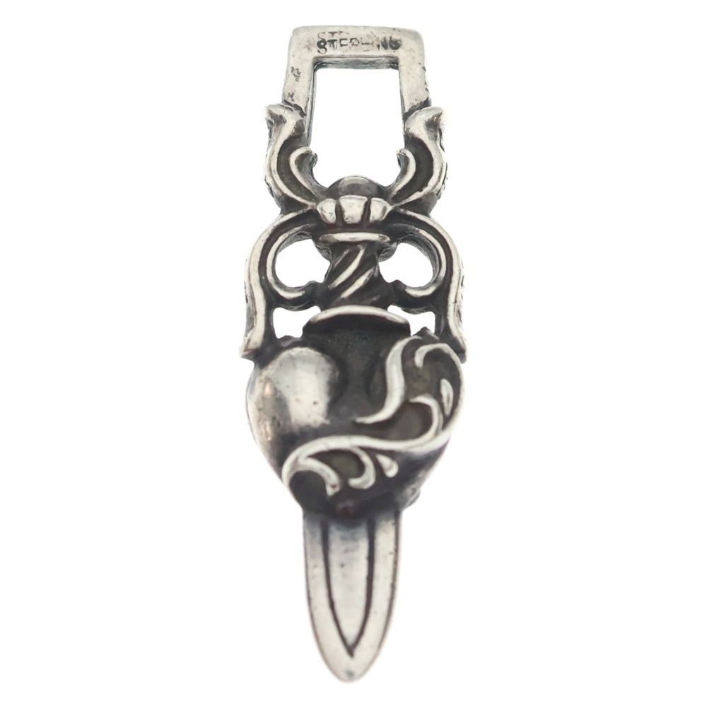 Chrome Hearts Dagger Heart Daga Pendant Top Silver